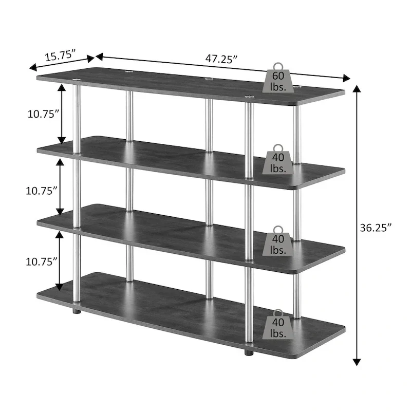 Convenience Concepts Designs2Go XL 55-Inch Highboy 4-Tier Television Stand