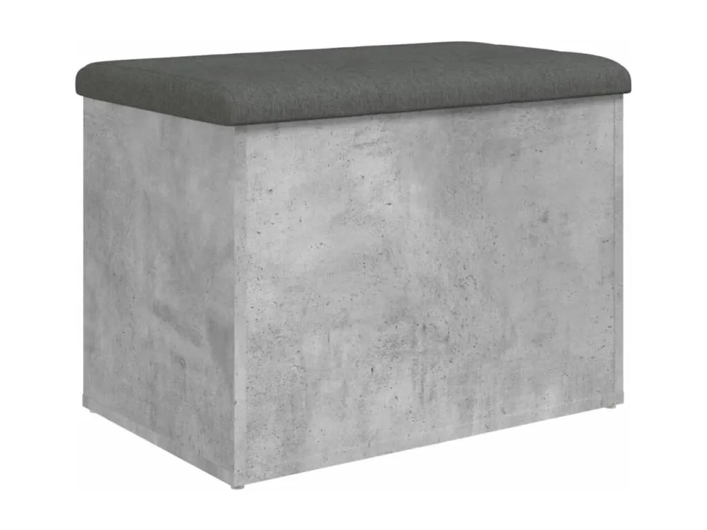 Banco de almacenaje madera contrachapada gris hormigón 62x42x45 cm lqd3653712