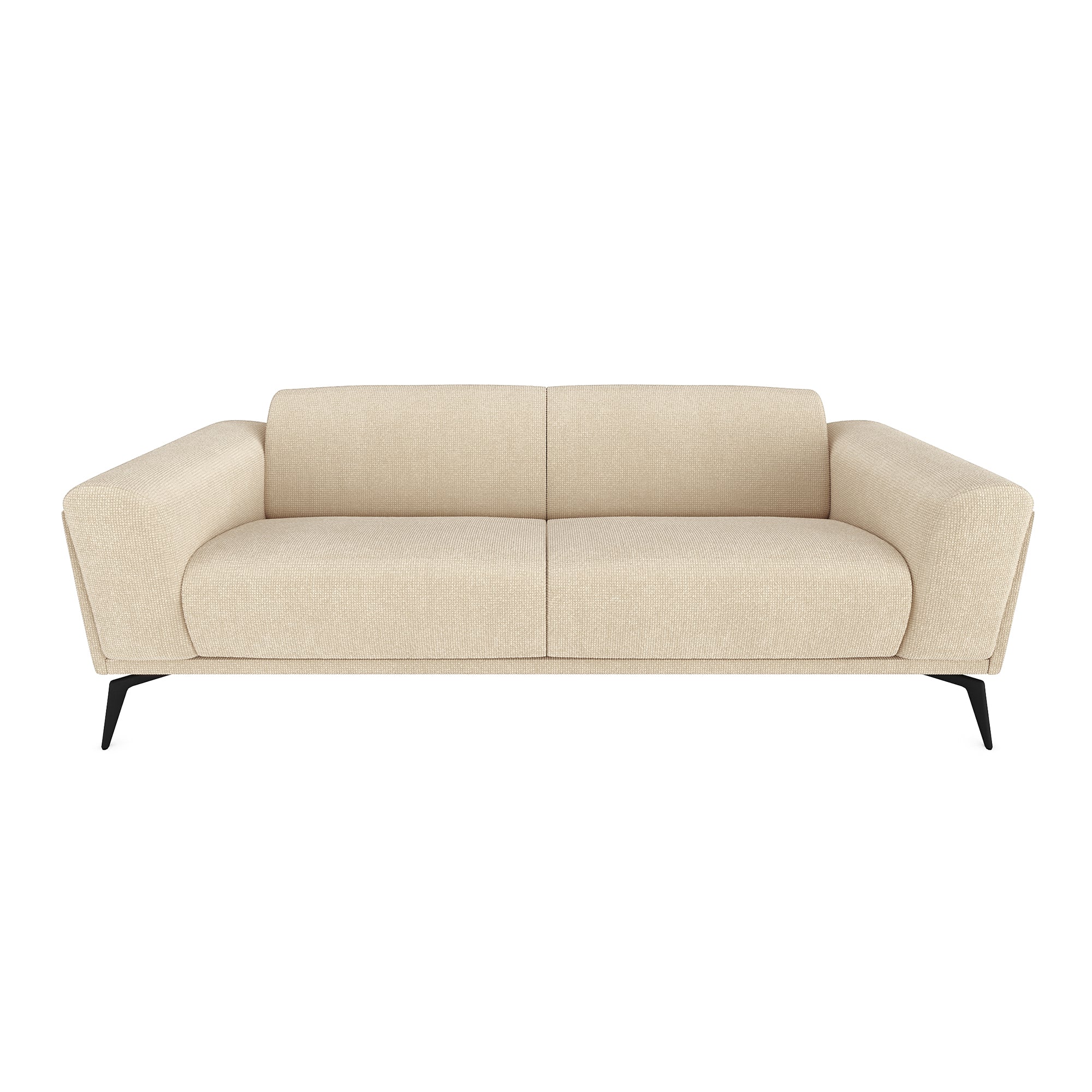 Rechte bank SWANN 3 personen Geweven stof Beige