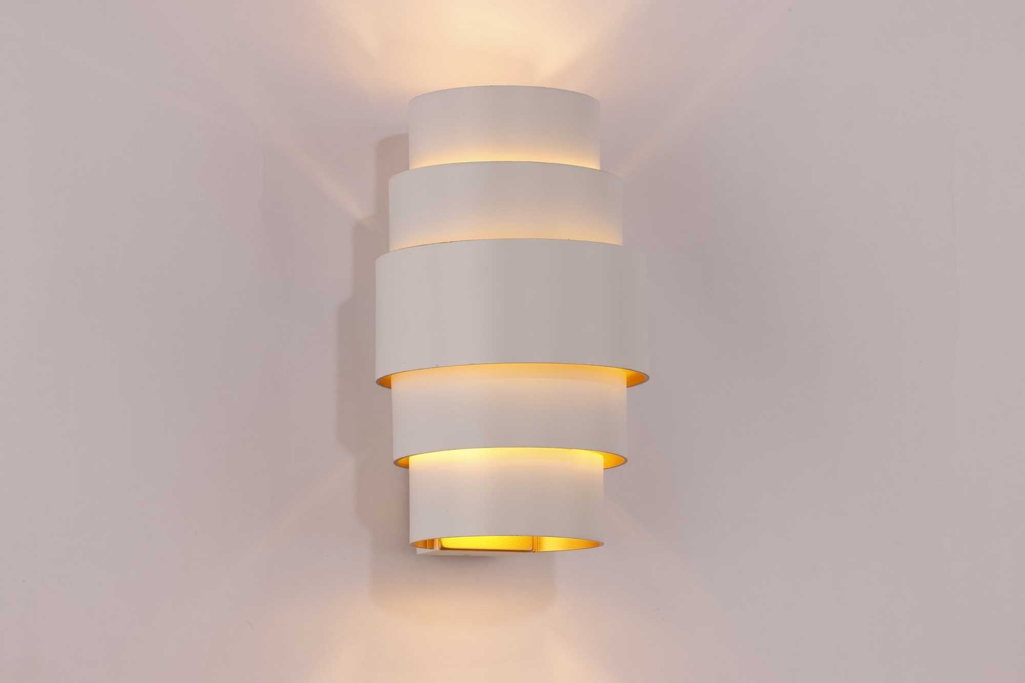 Artdelight Wandlamp Rolls Wit-Goud 2 x G9 fitting Hoogte 22cm