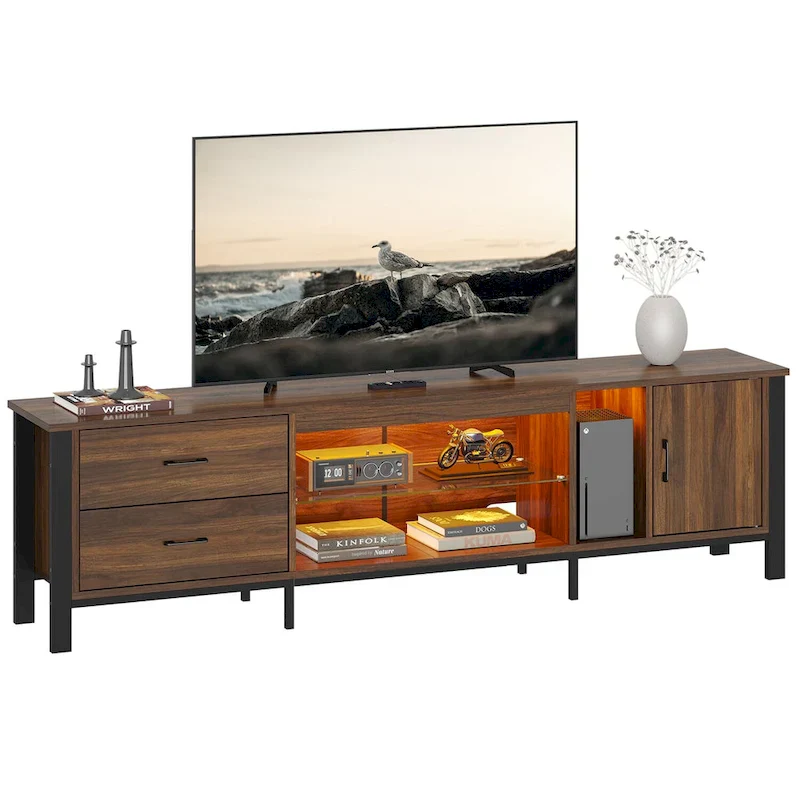 Contemporary 80-Inch TV Stand for 75/80/85 Inch TVs with 2 Drawers