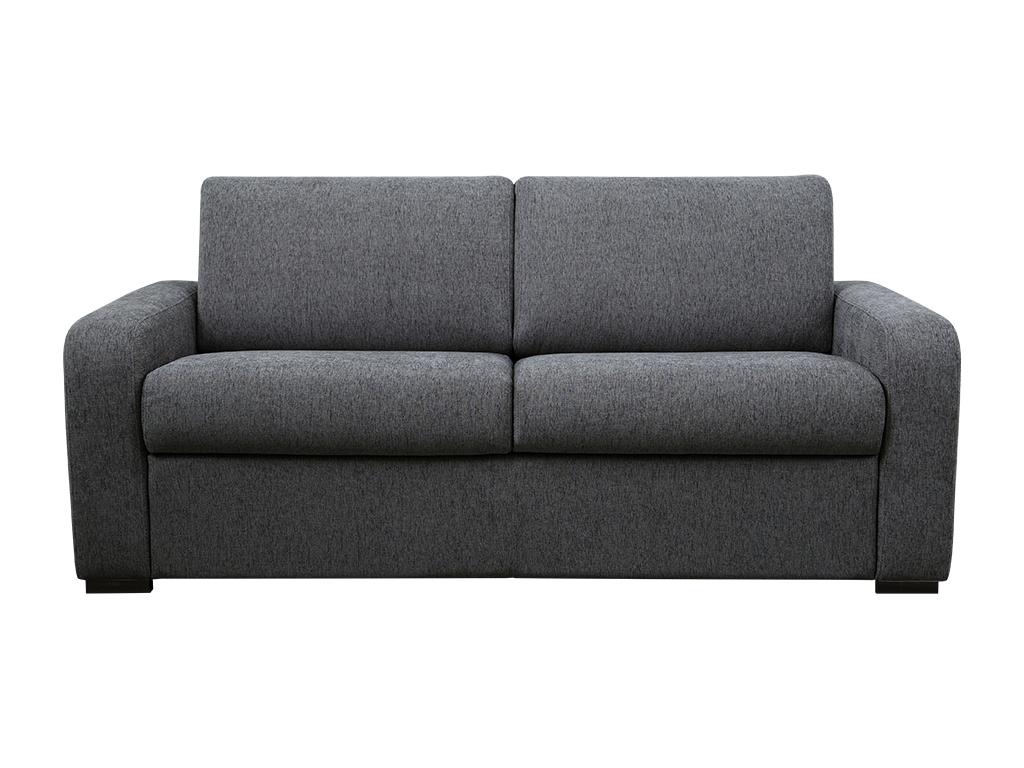 Sofá cama de tres plazas, tela gris oscuro, con colchón de 16 cm