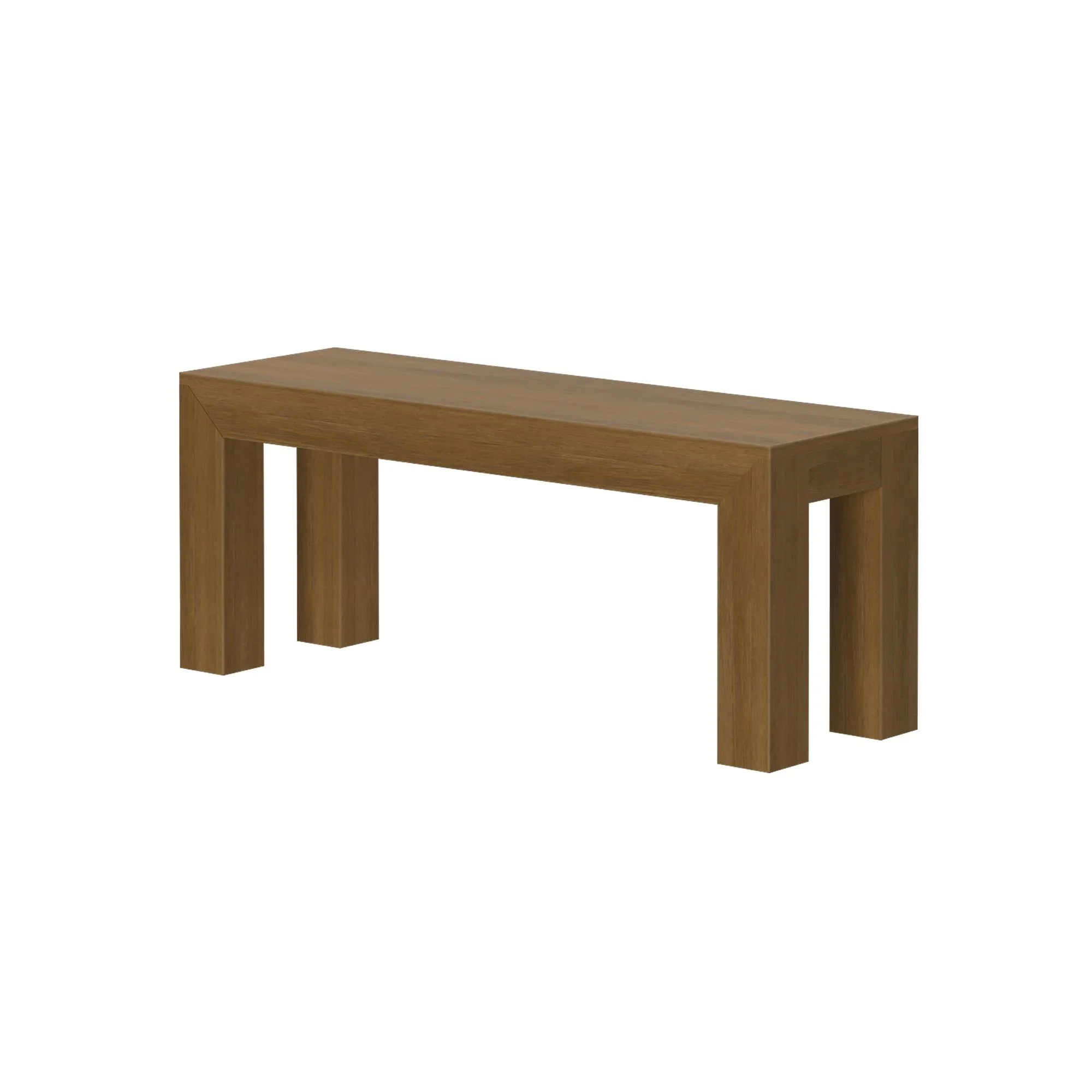 Plank+Beam Modern Dining Bench, Solid Wood Bench for Dining Table, 49", Blonde Wirebrush