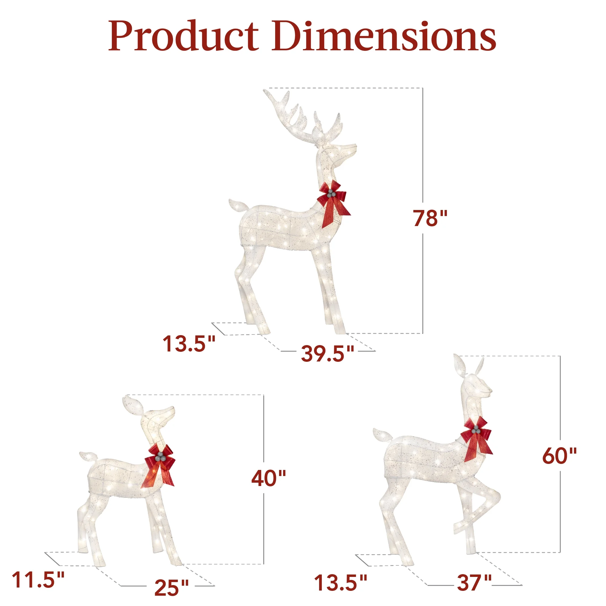 Best Choice Products 6.5ft 3-Piece Lighted Christmas Deer Set Outdoor Yard Decoration w/ 385 LED Lights, Stakes - Gold - Image 32