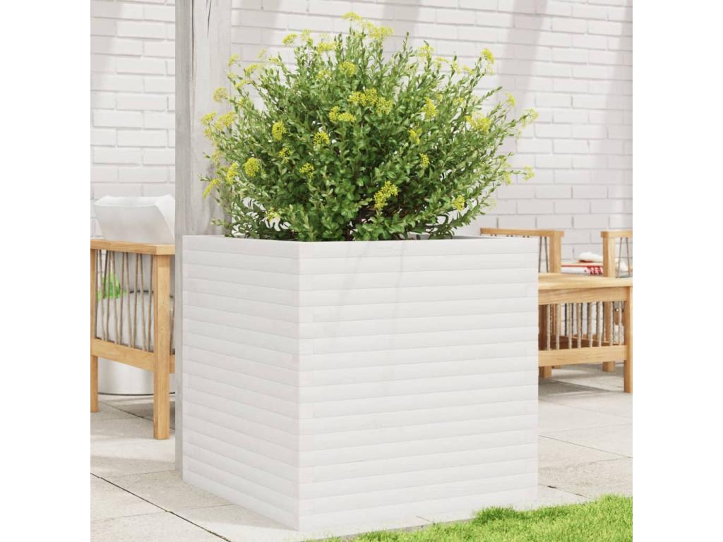 Decoratodo  madera maciza de pino blanca 70x70x68,5 cm