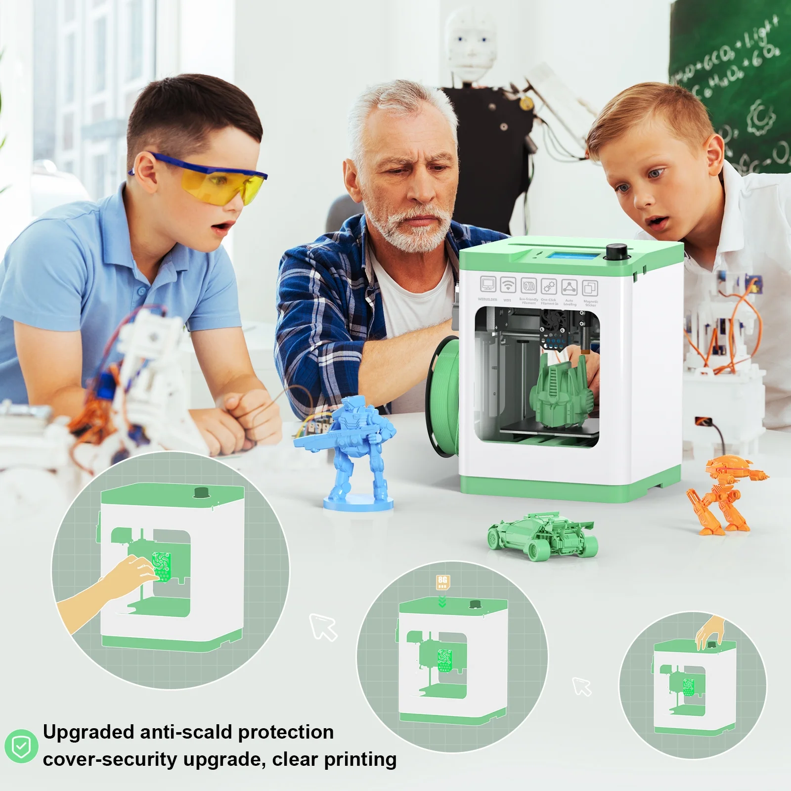 Tina2S 3D Printers with Wifi Control, Fully Assembled and Auto Leveling, Heated Plateform and LED Light, Priting Area 3.9x4.2x3.9 inches - Image 7