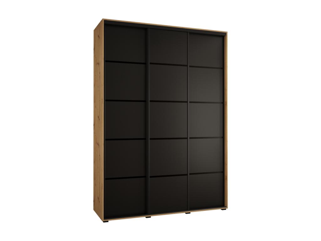 ARMARIO Habitarluz 4 DE PUERTAS CORREDERAS 235.2/180/60 3 puertas (Artisan/Negro/Negro) 75069NYRU