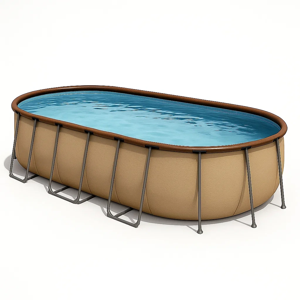Piscina tubular ovalada 472x286x104 cm colores beige/azul, SVTKtZn156Ug
