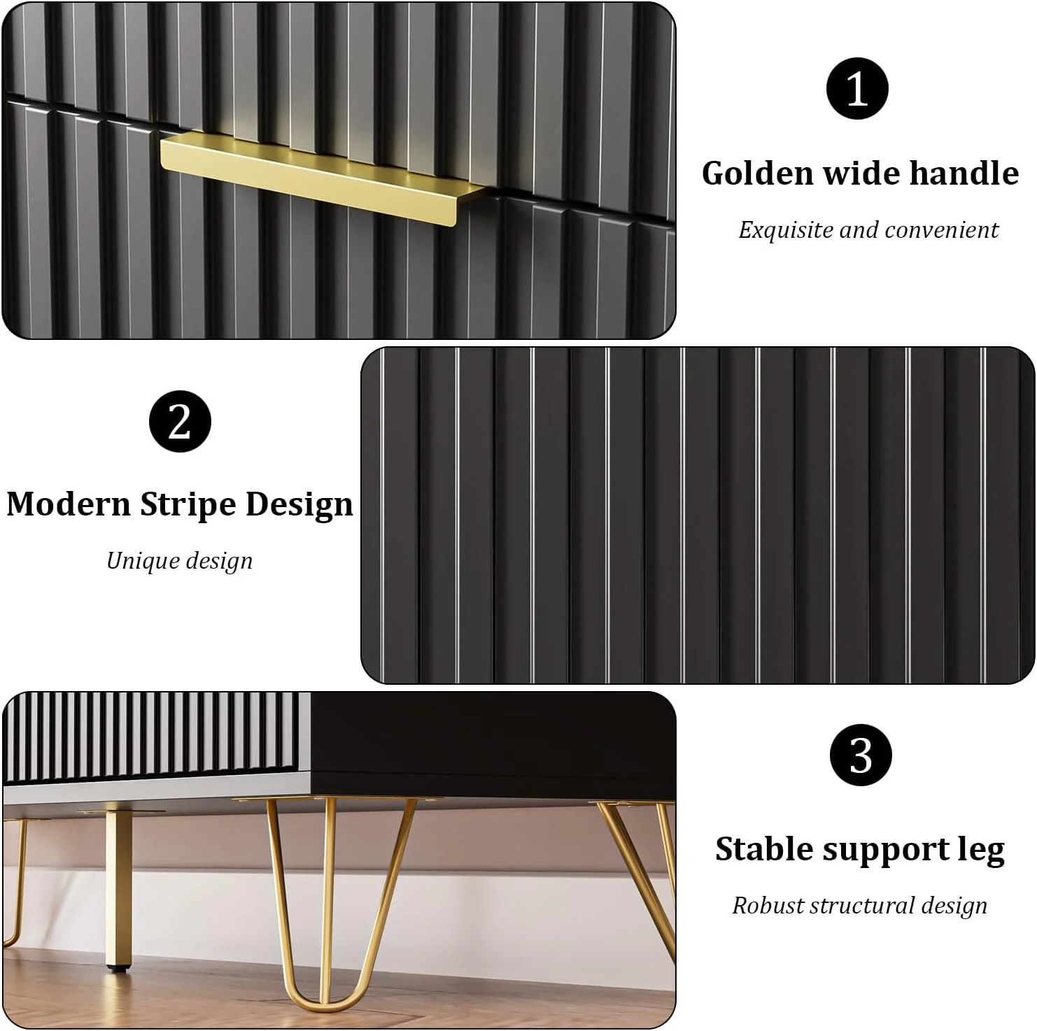 FURNIWAY White 6 Drawer Dresser for Bedroom, Modern Dresser with Gold Metal Handles,Fluted Wood TV Stand for Living Room, Hallway - Image 12