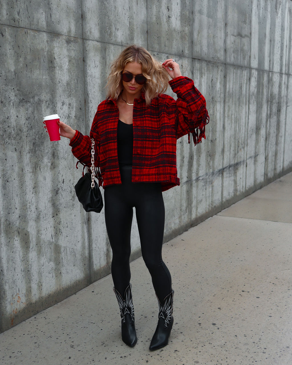 Robynn Plaid Jacket - Red - Se7enfashion