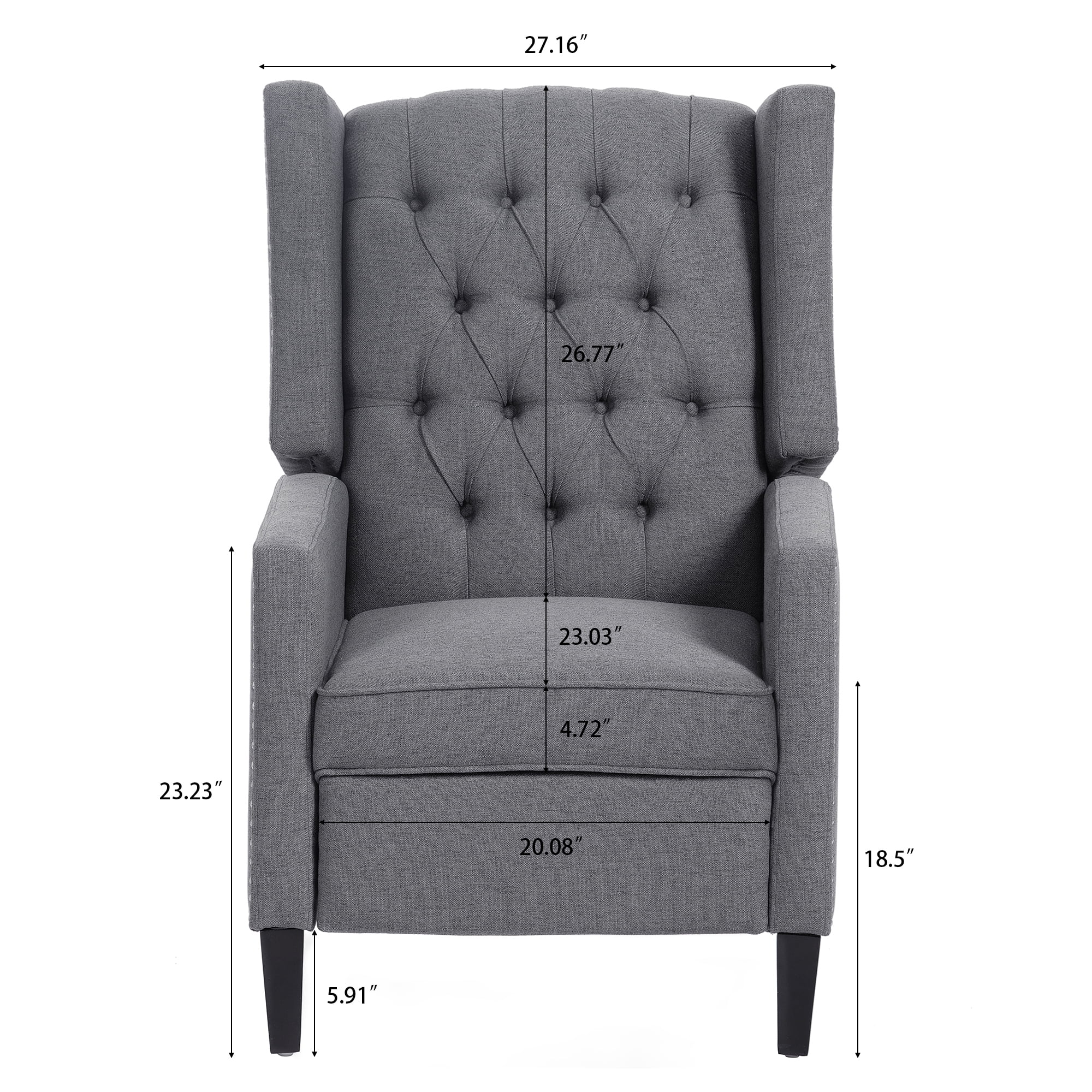 Recliner Chair, Living Room Chairs with Arms, Adjustable Single Reclining Sofa, Home Theater Seating Arm Chair with Thick Padded Seat, Footrest, Lounge Chair for Bedroom, Blue - Image 21