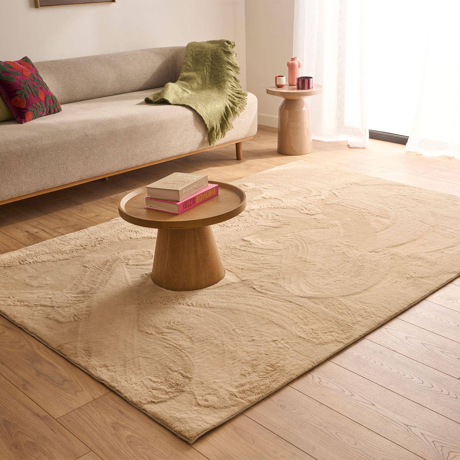 Oscaria - Alfombra interior lisa beige