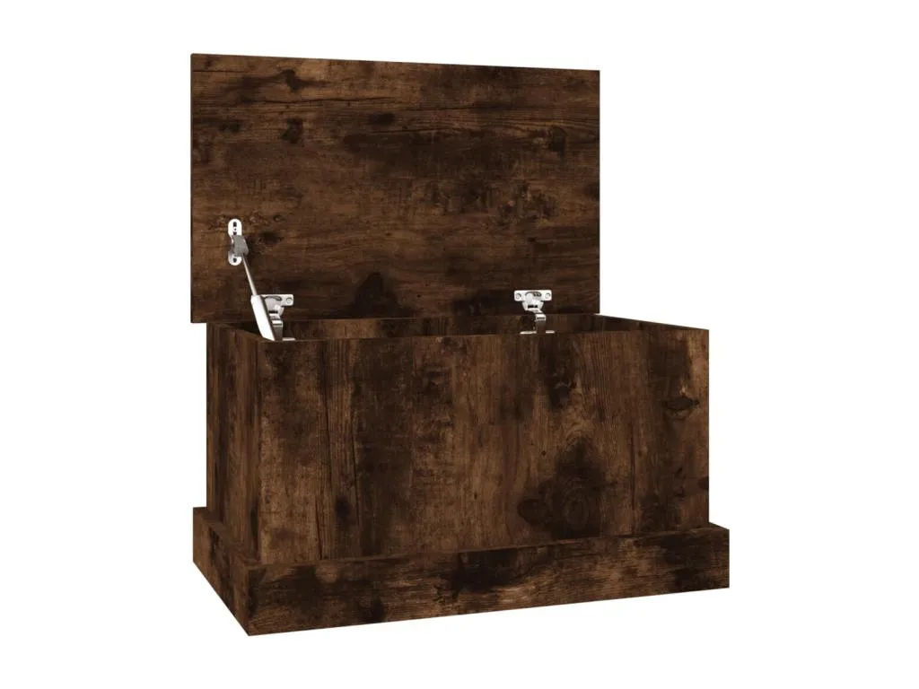 Baúl almacenaje madera contrachapada roble ahumado 50x30x28 cm rvx1227861