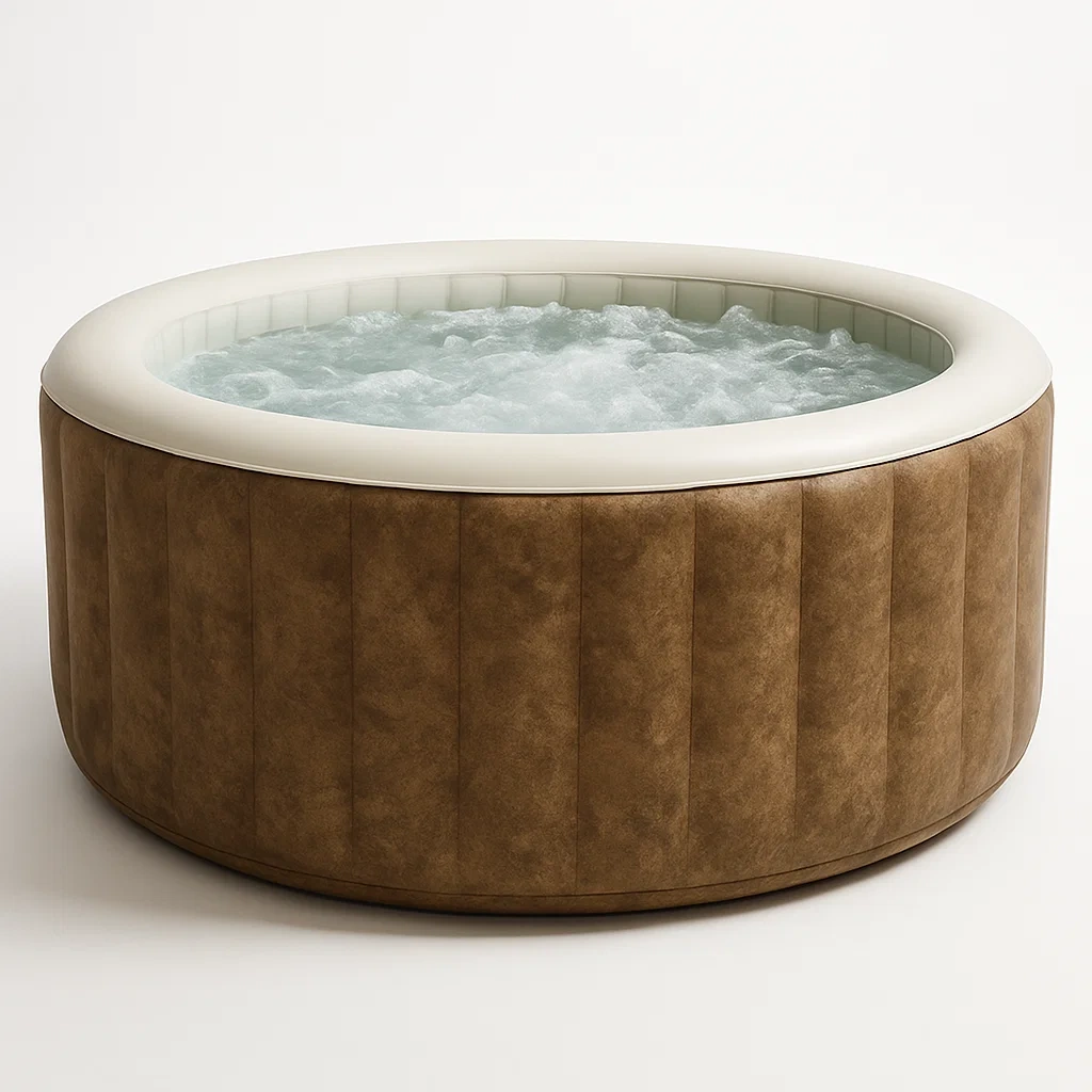Spas hinchables 180x180x71 cm 4 personas redondo color marrón/Blanco BiBJIbd329WU