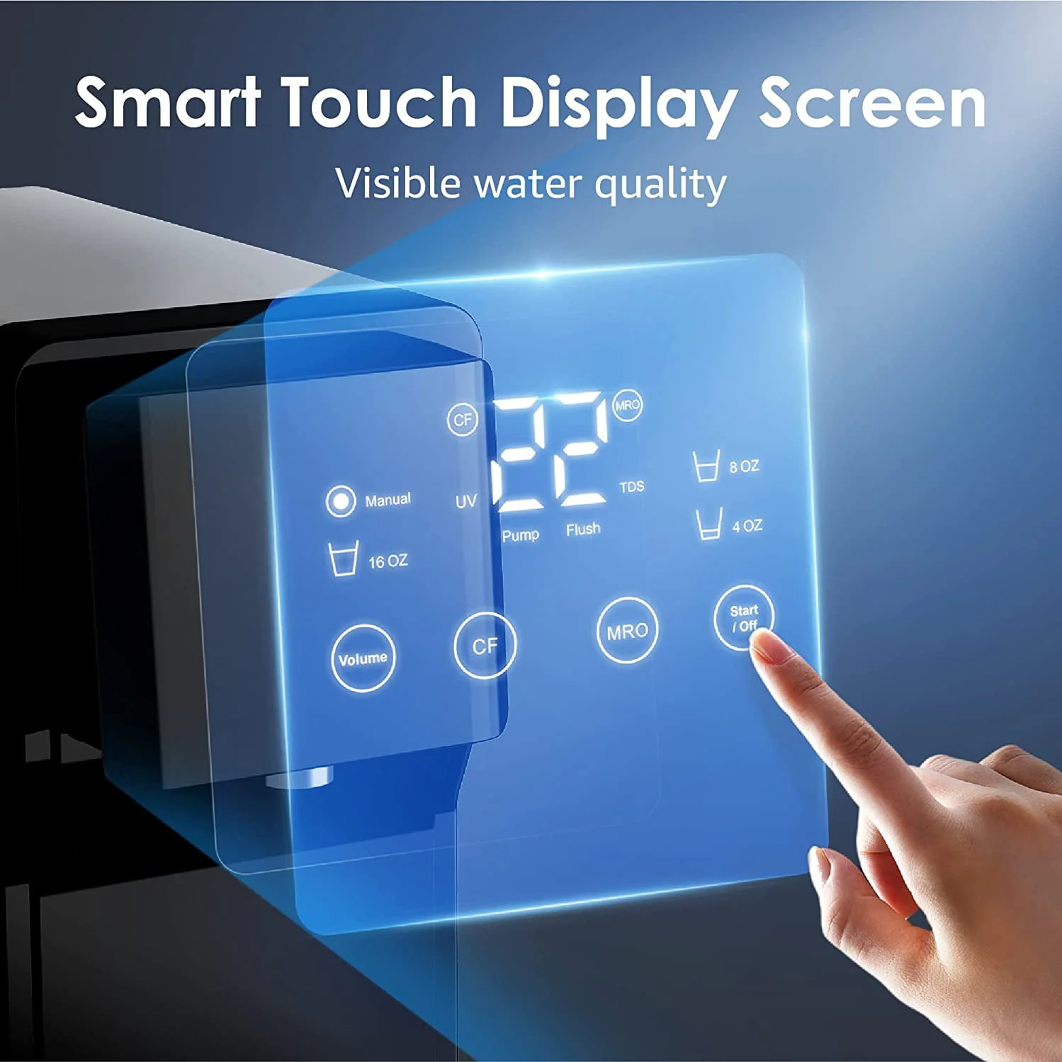 Waterdrop N1 Countertop Reverse Osmosis Water Filter System, TDS Reduction, Filter Life Reminder, Automatic Flushing, 3:1 Pure to Drain, UV Sterilization, No Installation Required - Image 4