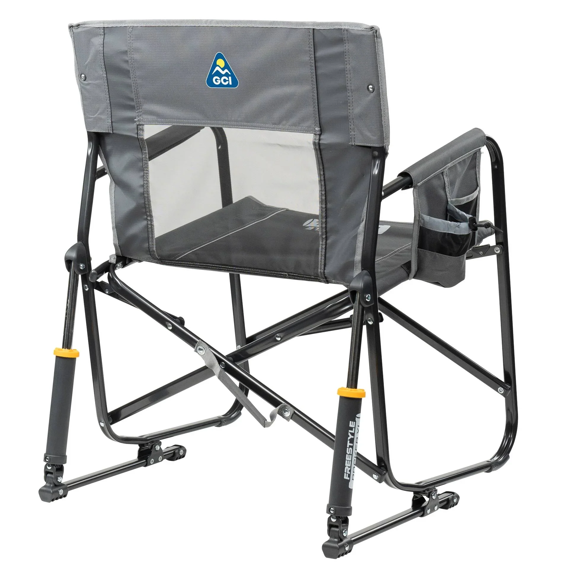 GCI Outdoor Freestyle Rocker XL Oversized Foldable Rocking Camp Chair, Pewter