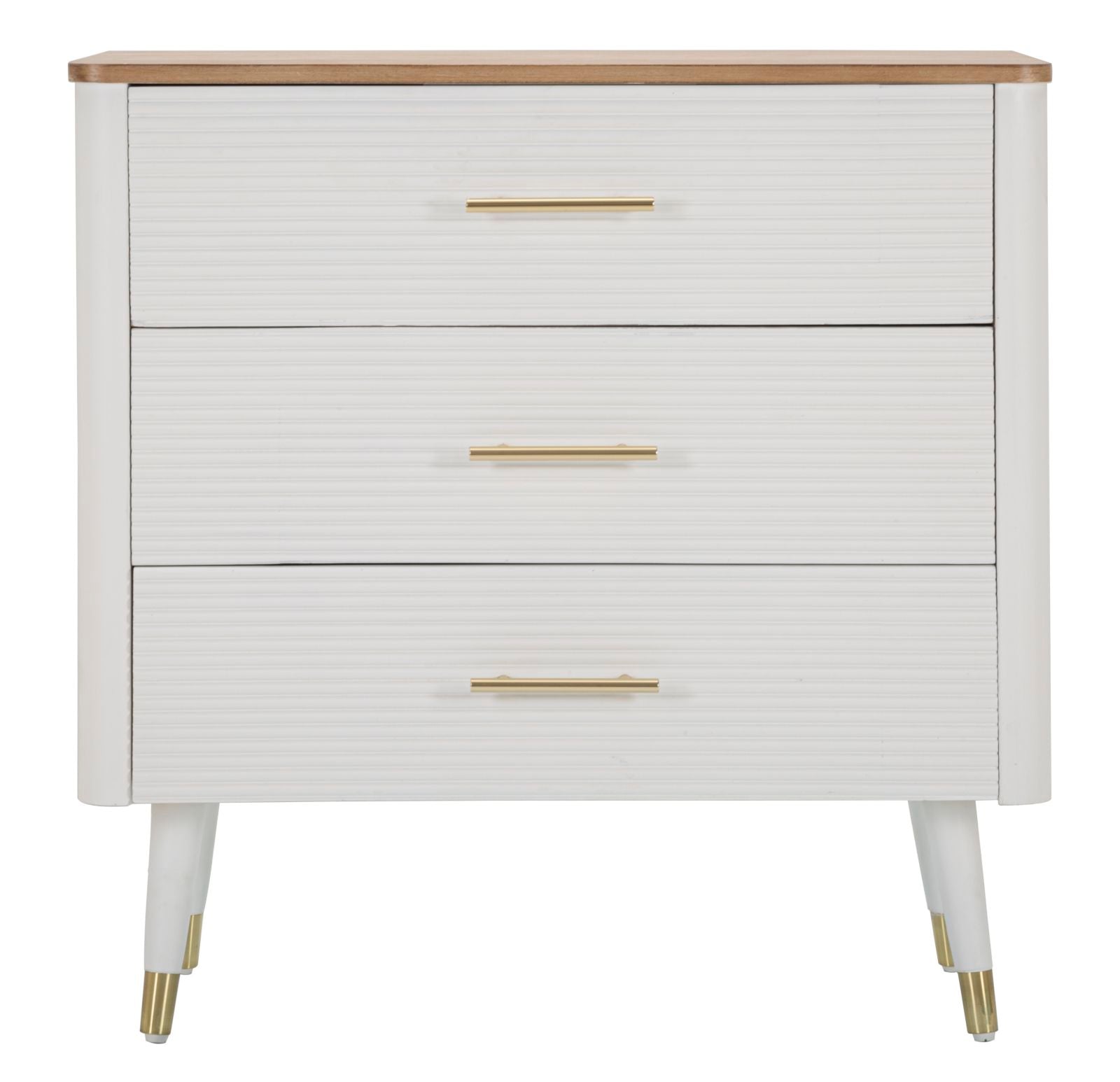 Mauro Ferretti Matera Wit en bruin houten dressoir met 3 lades