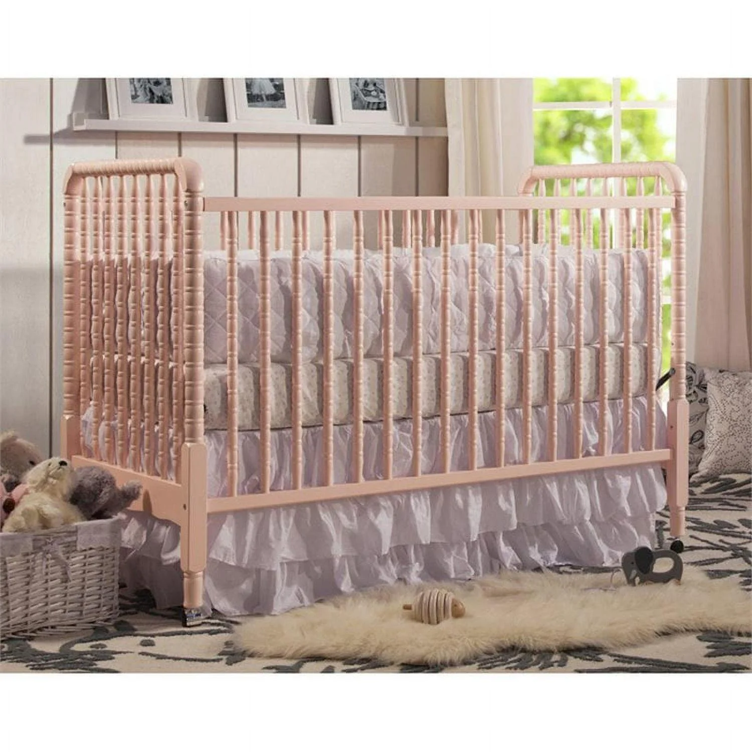 DaVinci Jenny Lind 3-in-1 Convertible Crib in Pink Blush