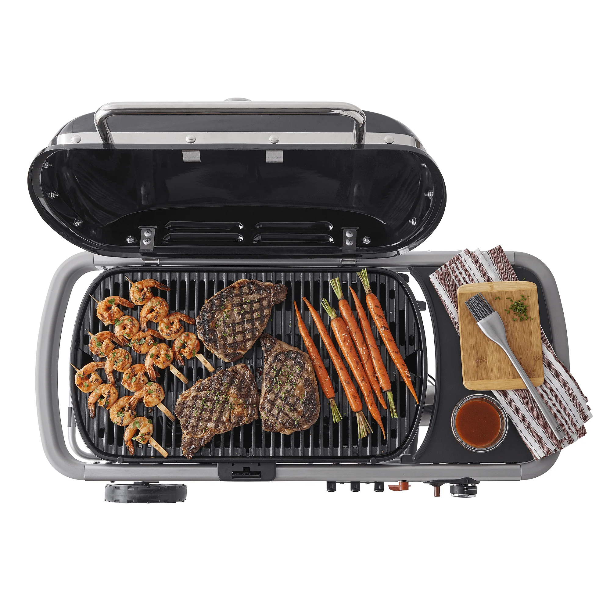 Weber Traveler Portable Propane Gas Grill, Black - Image 8
