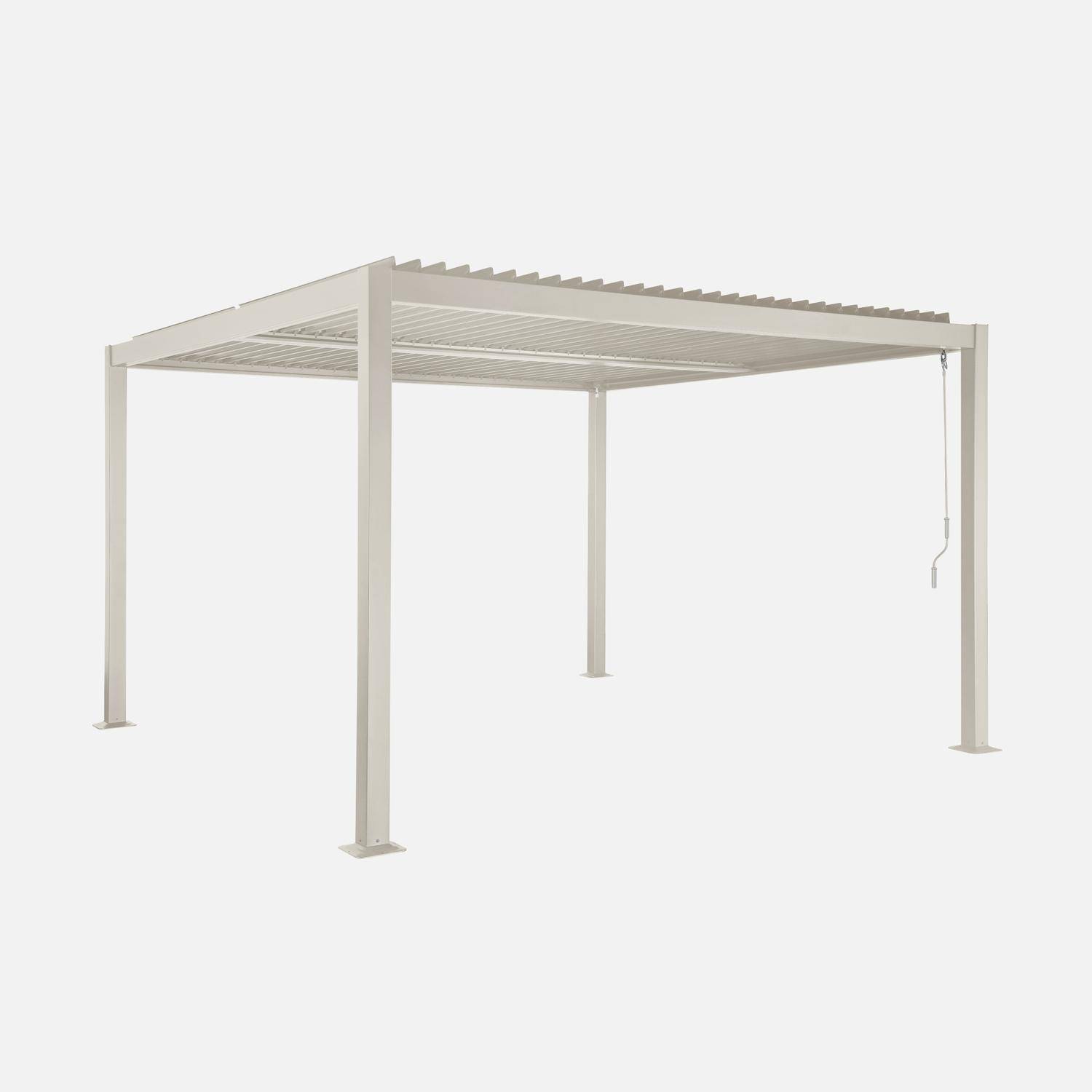 Palace 3,6x3,6m - Pérgola bioclimática de aluminio y acero con lamas orientables, 3,6x3,6m