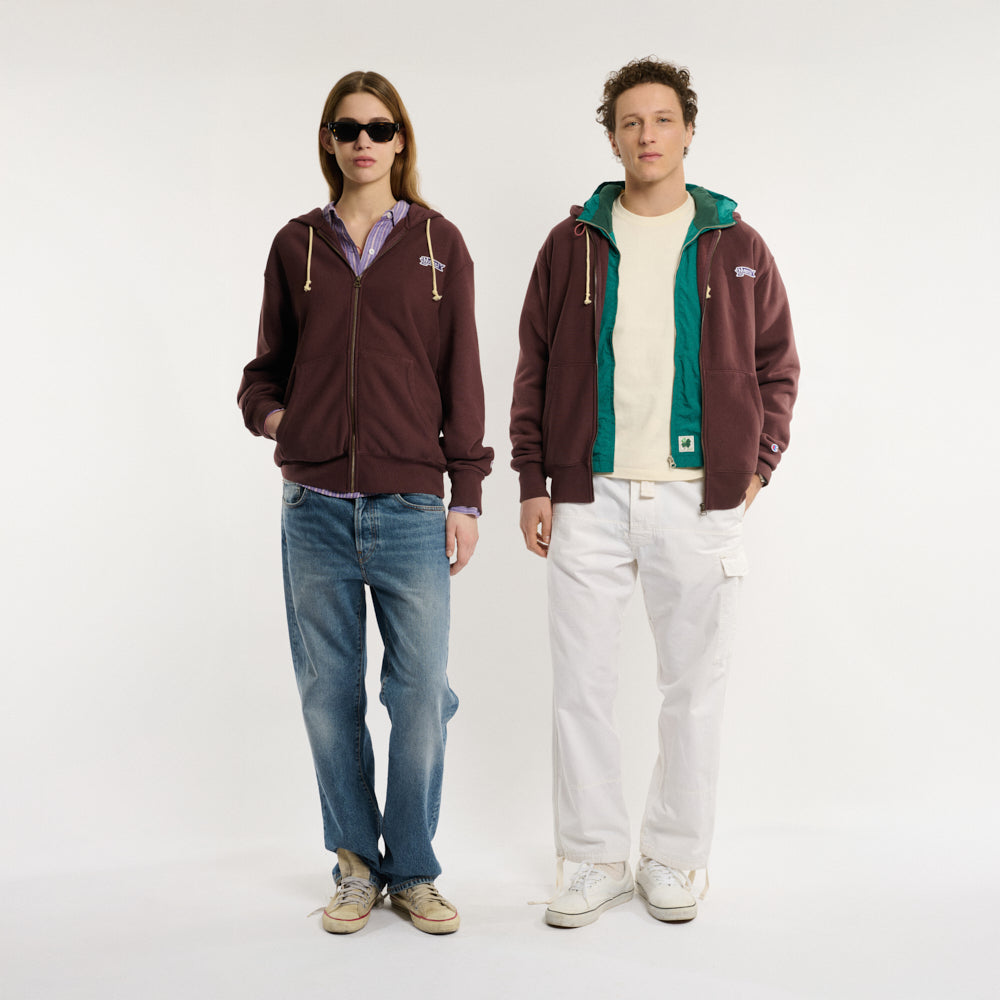 Merci x Champion - Sweat Full Zip Patch - Wine