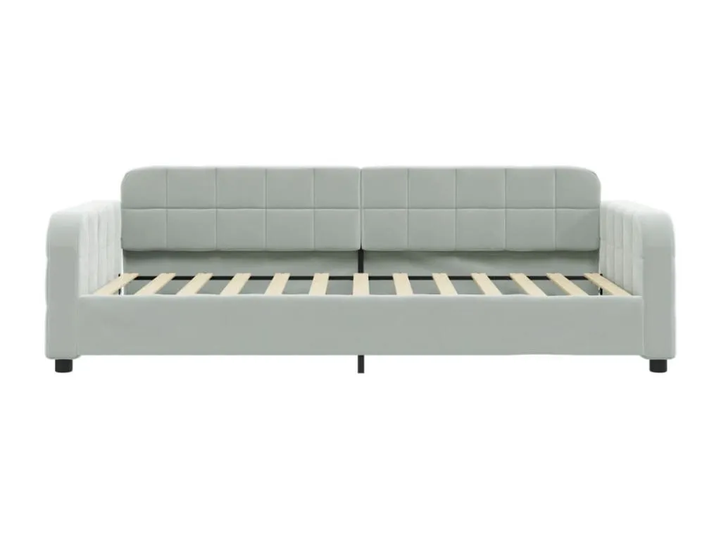 Sofá cama sin colchón confeccionado en terciopelo gris claro tamaño 100x200 cm stbx54547