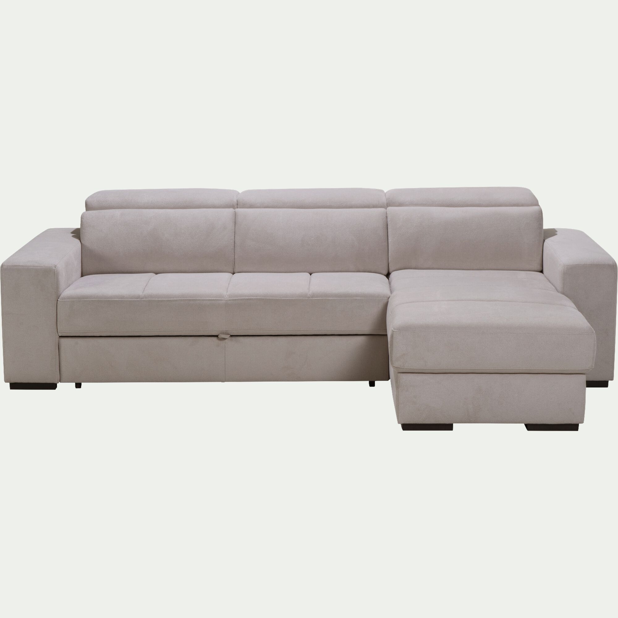 ORIGANO - Canapé d'angle convertible en tissu- beige