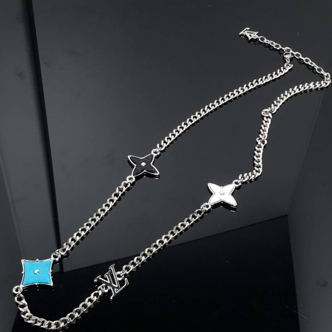 Louis Vuitton Cuban Chain LV Monogram Men Bracelet Necklace - Original Replica Club