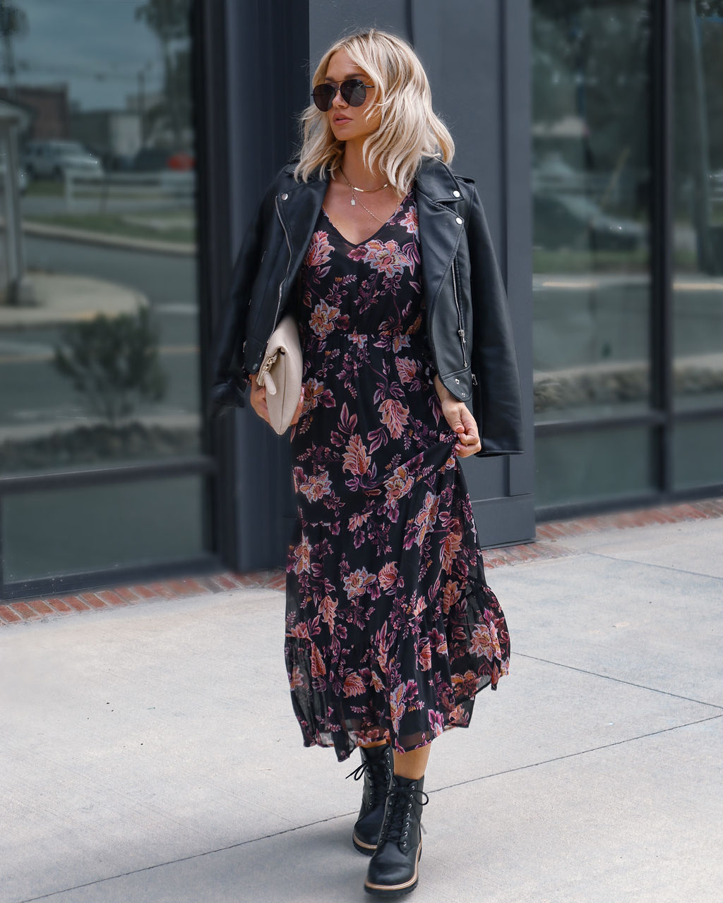 Callie Floral Chiffon Maxi Dress - Se7enfashion