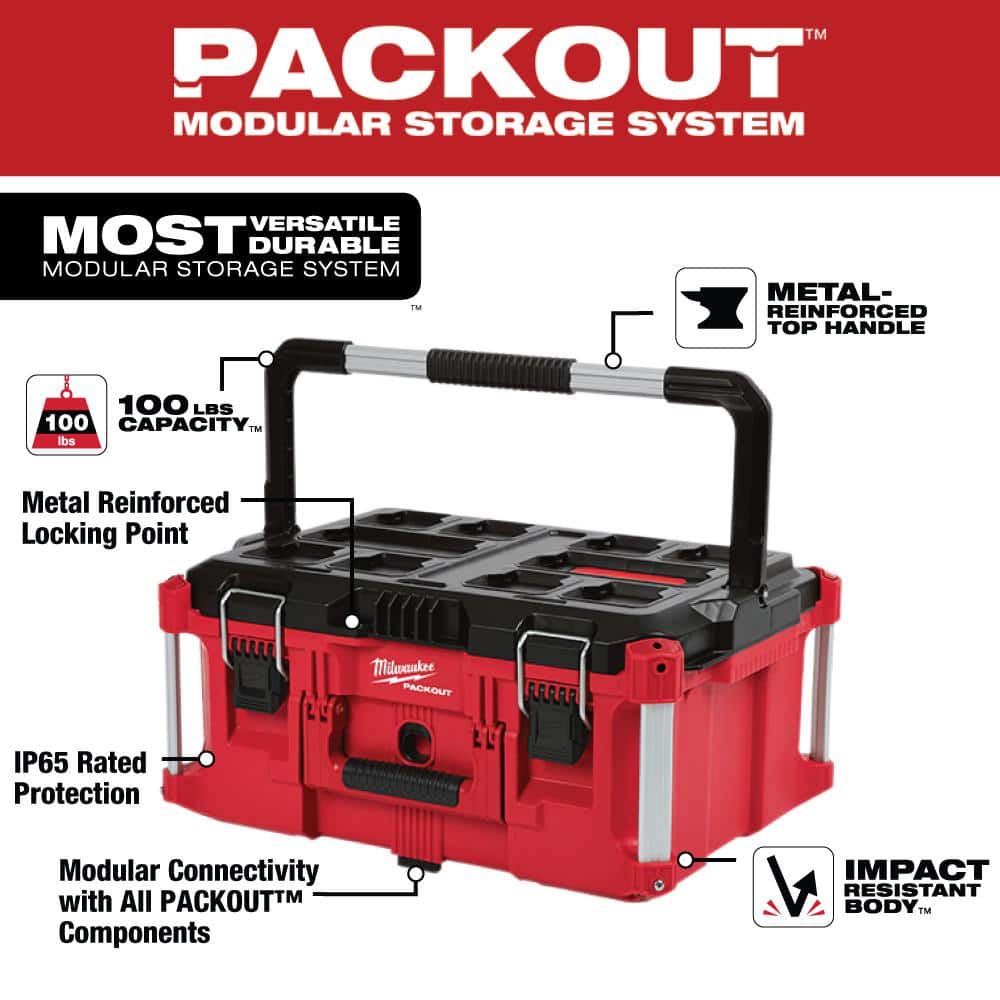Milwaukee PACKOUT 22 in. Rolling, Large And Medium Tool Box Set - 8426-8425-8424 - Image 9 Milwaukee PACKOUT 22 in. Rolling, Large And Medium Tool Box Set - 8426-8425-8424 - Image 9