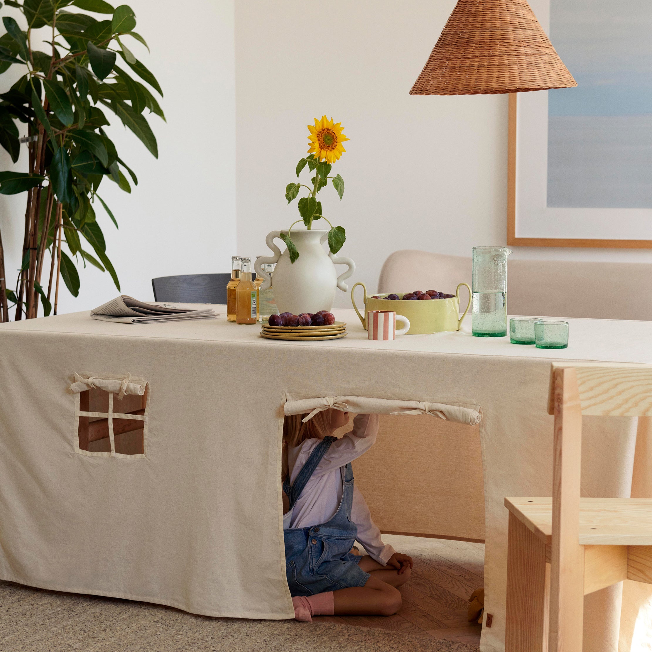 Ferm Living Settle Tafelkleed Huis - Gebroken Wit