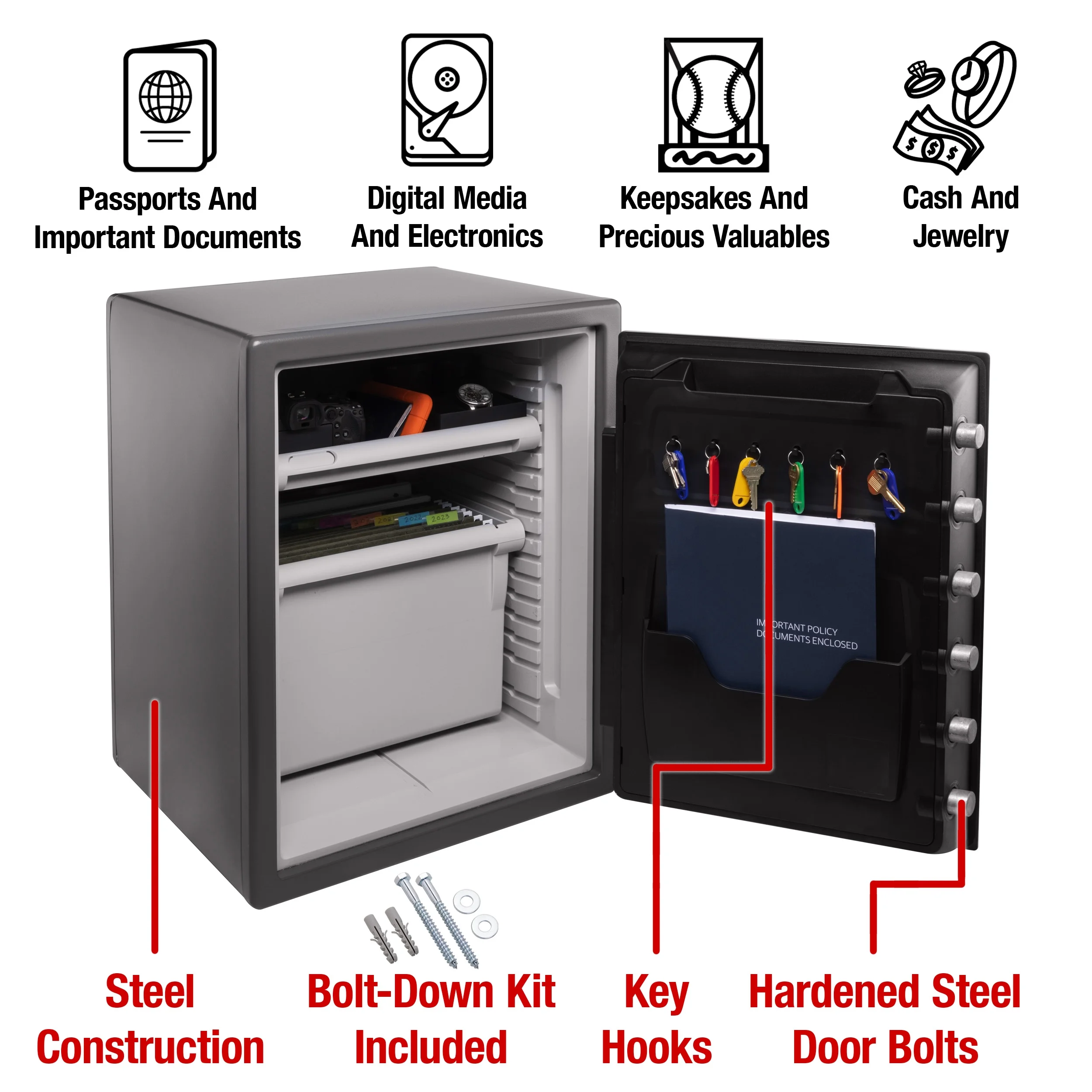 SentrySafe SFW205DPB Fire and Water-Resistant Safe with Dial Lock, 2.0 cu. ft. - Image 5