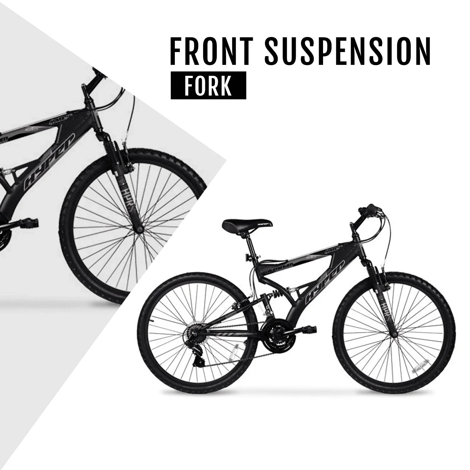 Hyper Bicycles Men's Havoc Mountain Bike, 26 inch, 21 Speed, Black - Image 4 Hyper Bicycles Men's Havoc Mountain Bike, 26 inch, 21 Speed, Black - Image 4