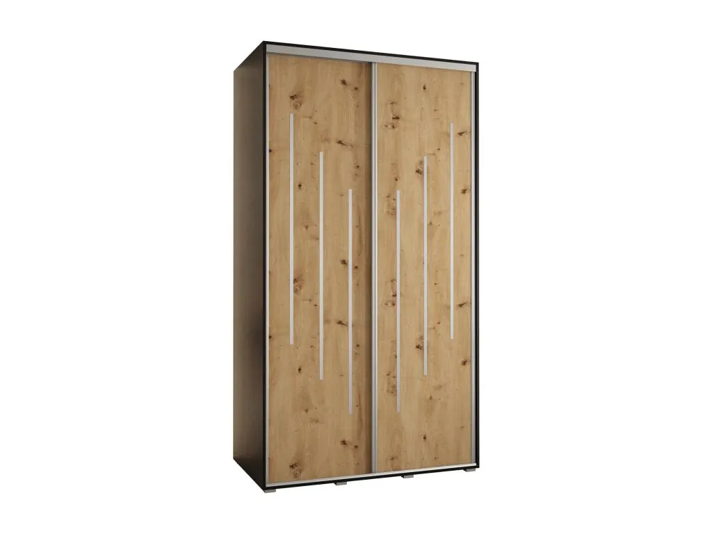 ARMARIO Mueblesclasic 8 DE PUERTAS CORREDERAS 235.2/140/45 2 puertas (Negro/Artisan/Plata)