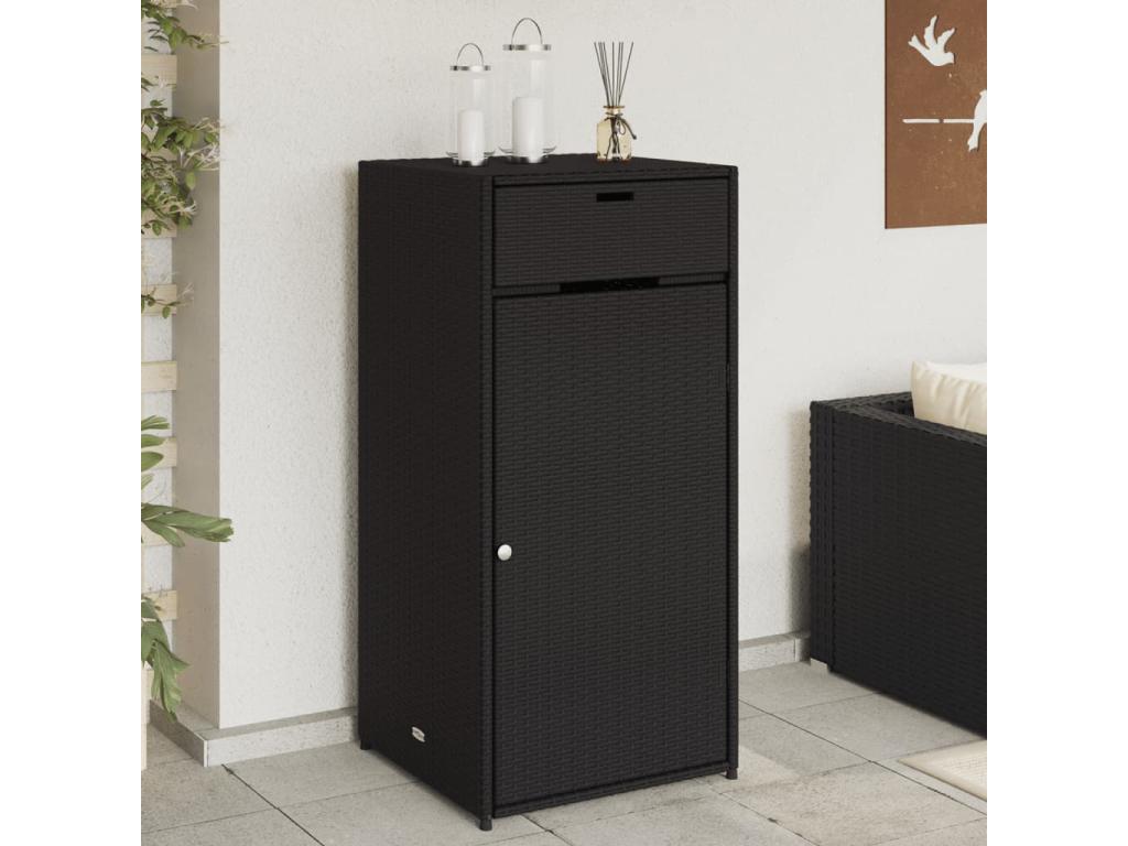Decoratodo  jardín negro de resina tejida 55x55x111 cm