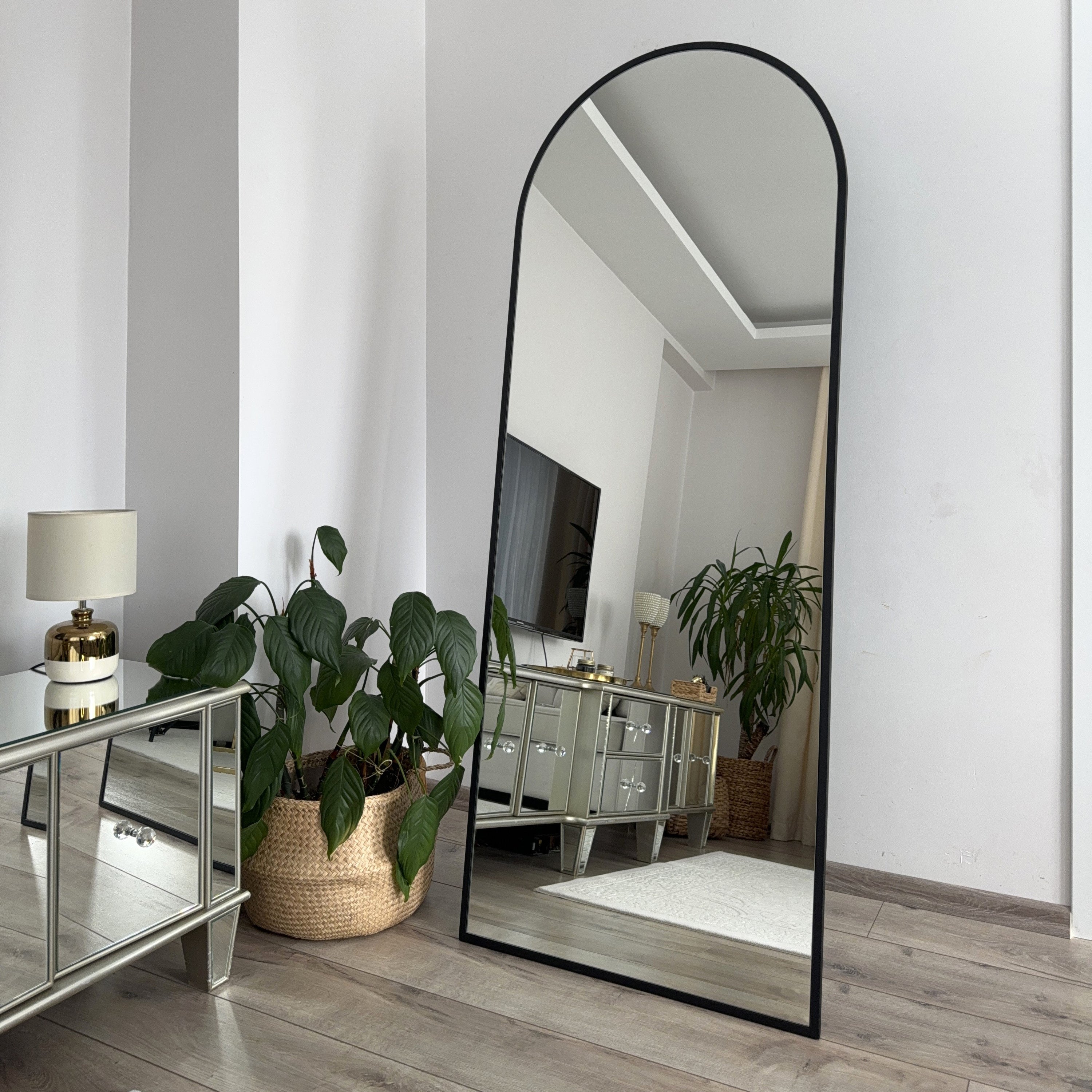 by fonq Tidea Staande Spiegel Ovaal met Rand - 180 x 70 cm