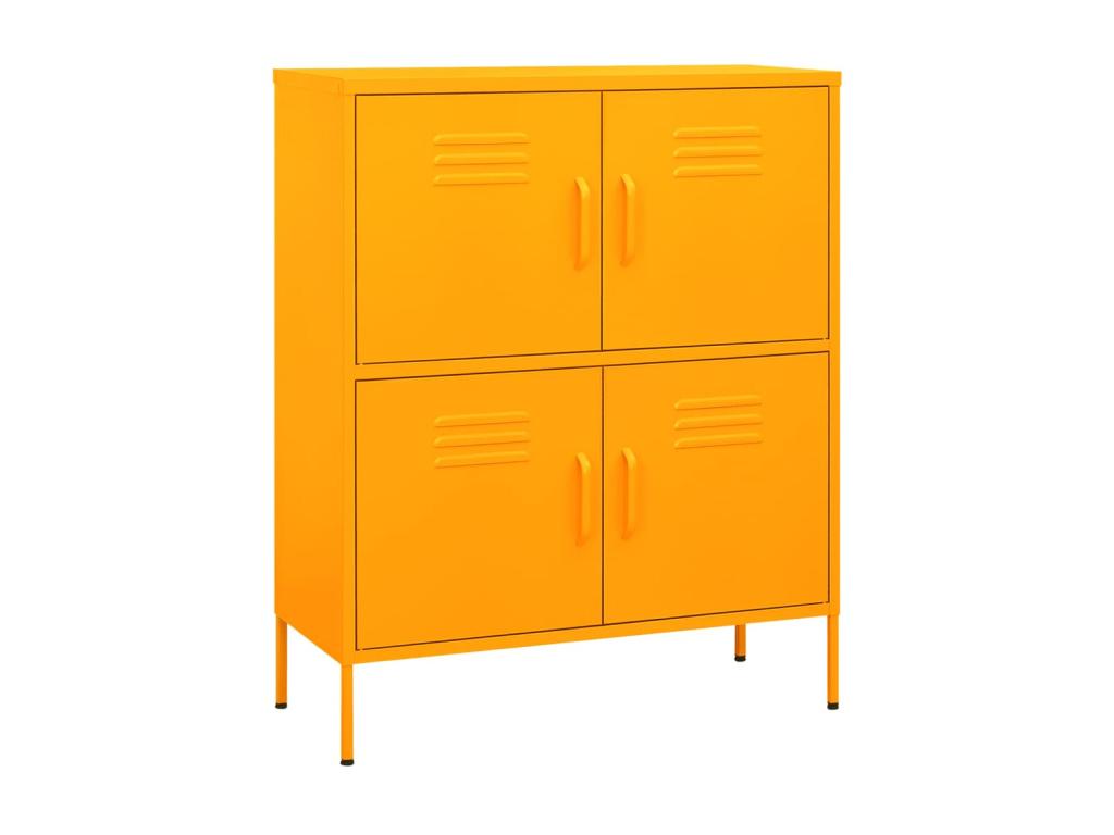 Armario de almacenamiento acero amarillo mostaza 80x35x101 - 5 cm