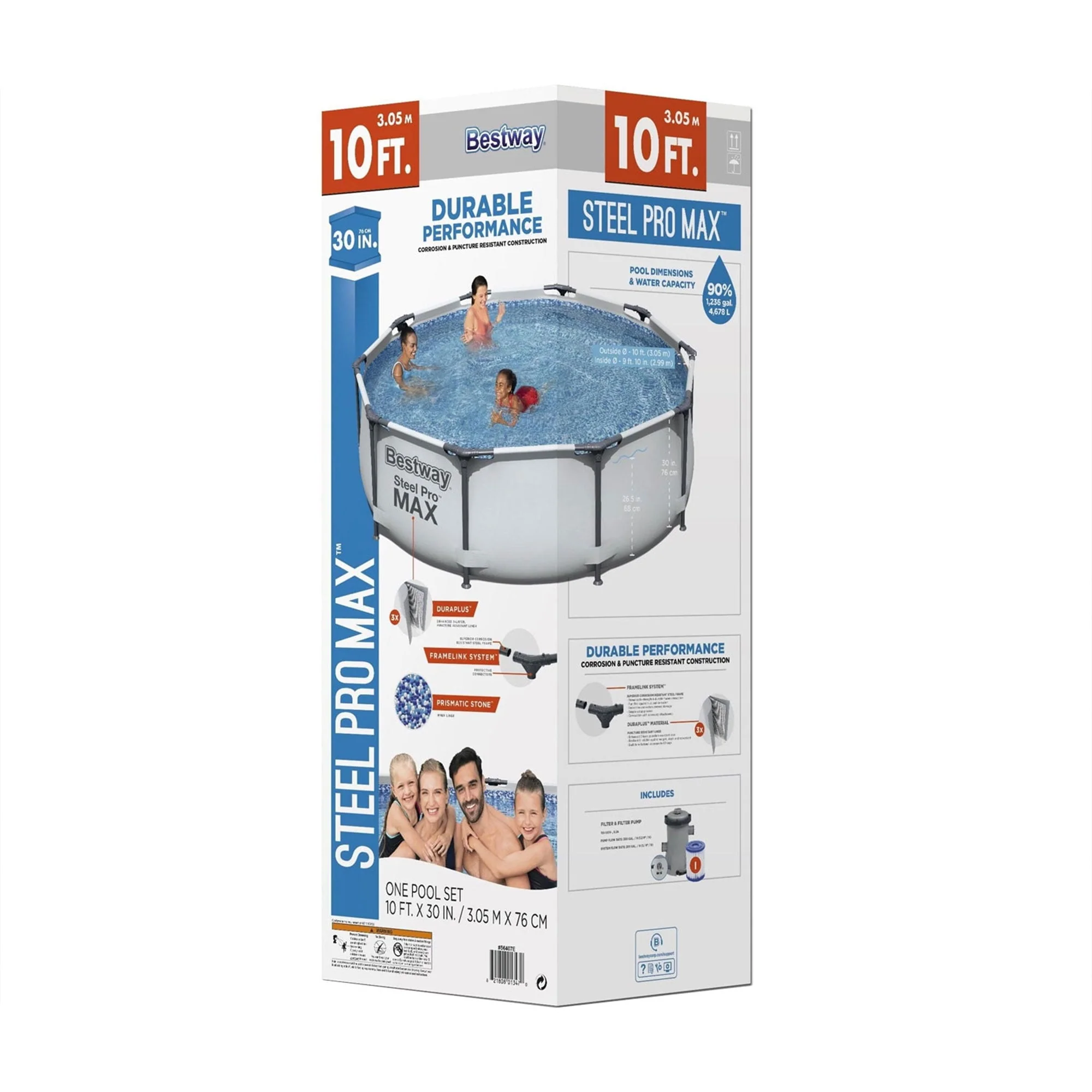 Bestway Steel Pro MAX 10'x30" Above Ground Outdoor Swimming Pool with Pump Metal frame pools Round - Image 9