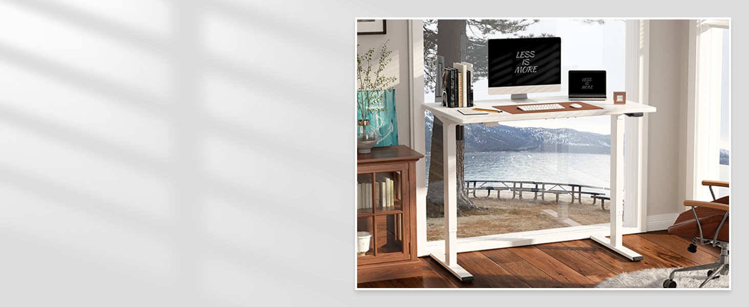 white standing desk