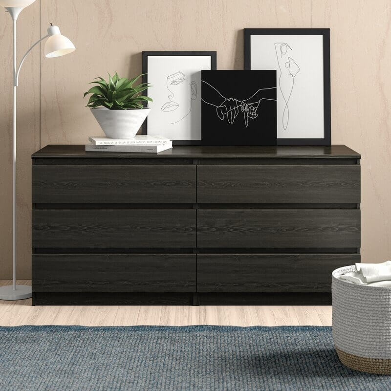 WAYFAIR Kepner 6 Drawer 60.5 W Double Dresser