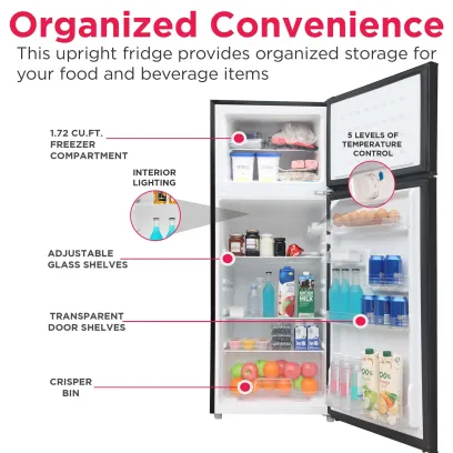 Frigidaire 7.5 Cu. Ft. Top Mount Refrigerator, Black