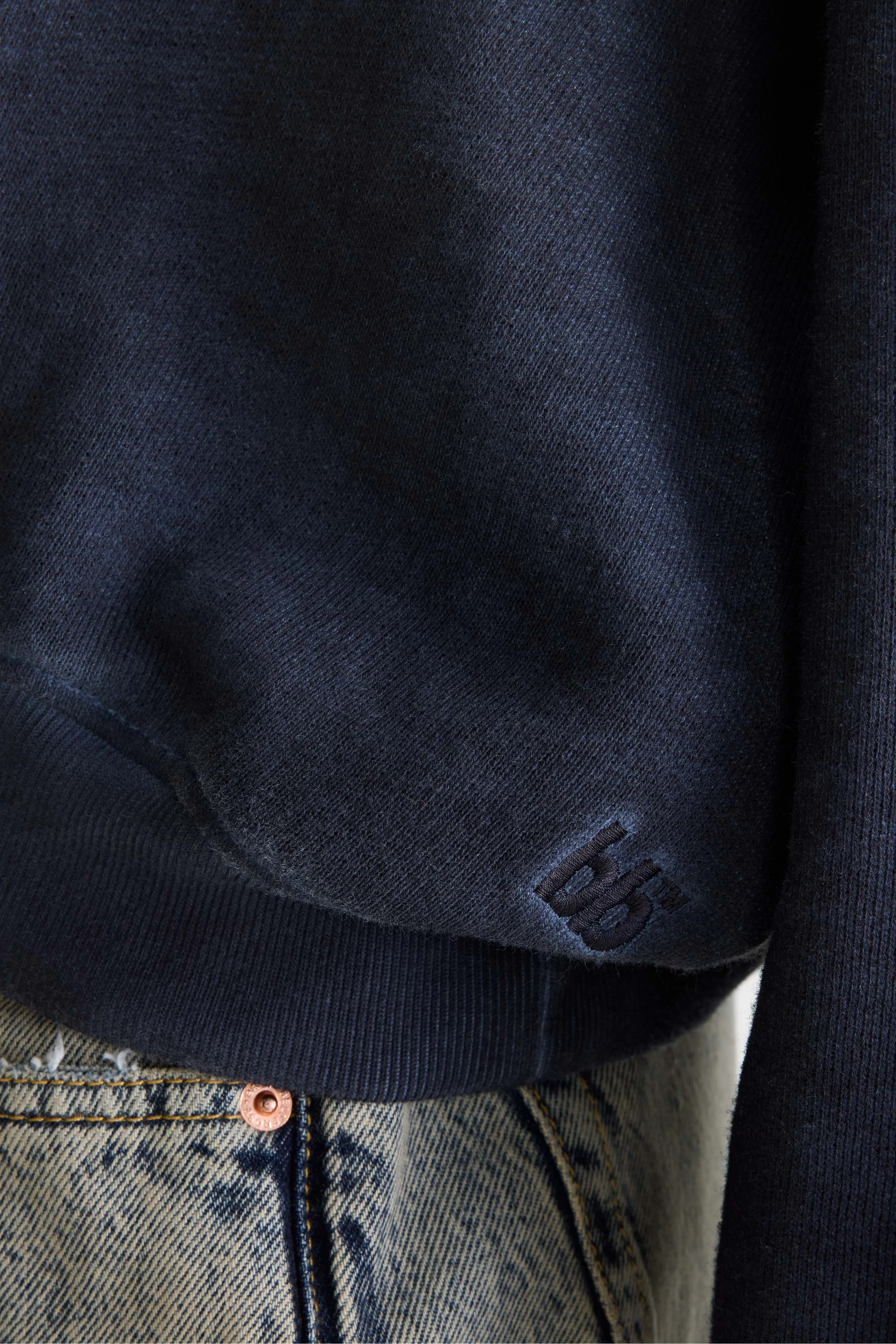 Bellerose Fancy cropped crewneck sweatshirt (261 / W / NAVY)