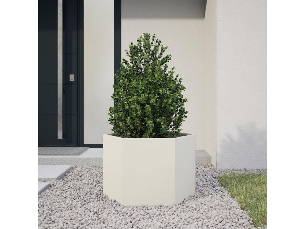 Decoratodo hexagonal acero blanco 69x60x45 cm