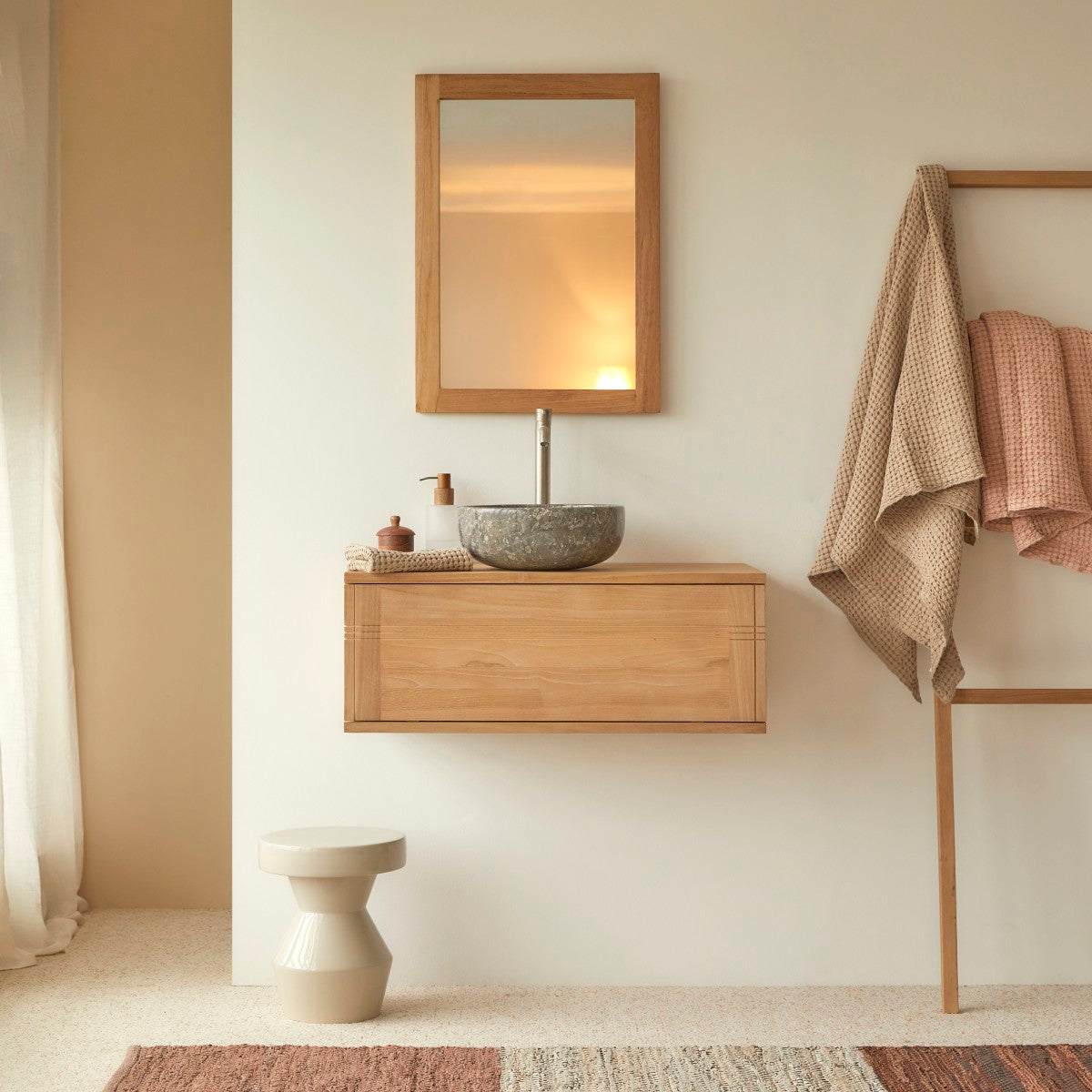 Tikamoon - Basic - Massief teakhouten badmeubel 80 cm