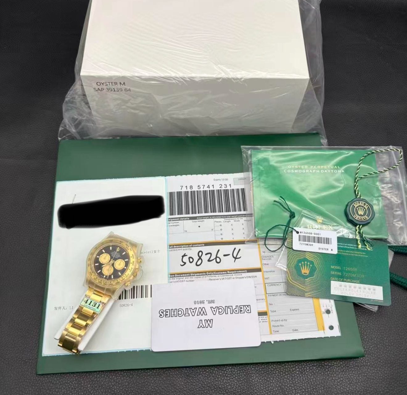 Superclone Rolex Daytona Intense black Dial 126508