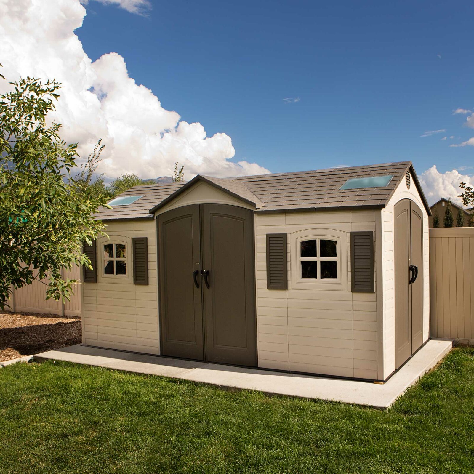 WAYFAIR Dual Entry 15 Ft. W X 8 Ft. D Plastic Storage Shed