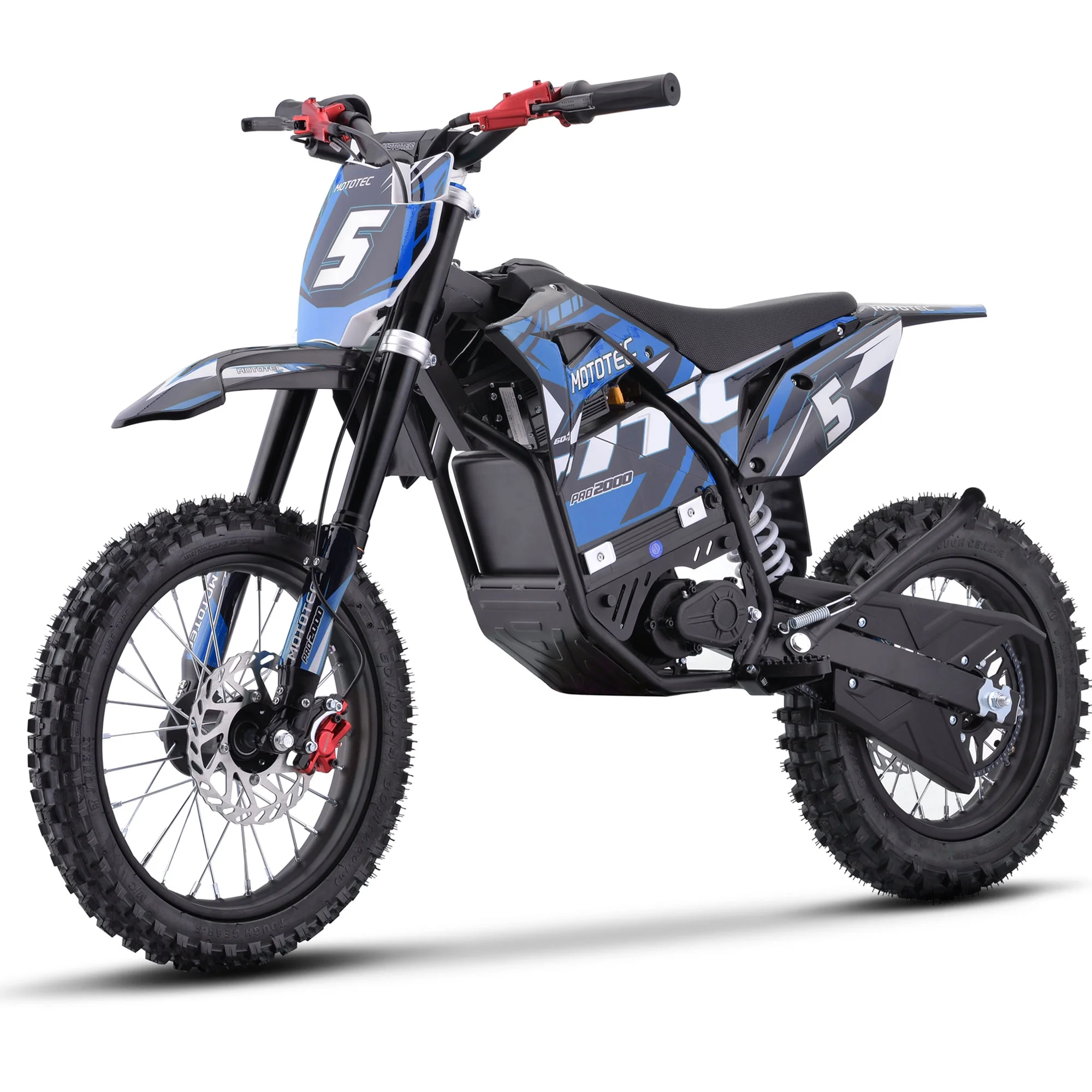 MotoTec 60v Pro Electric Dirt Bike 2000w Lithium Blue - Image 5