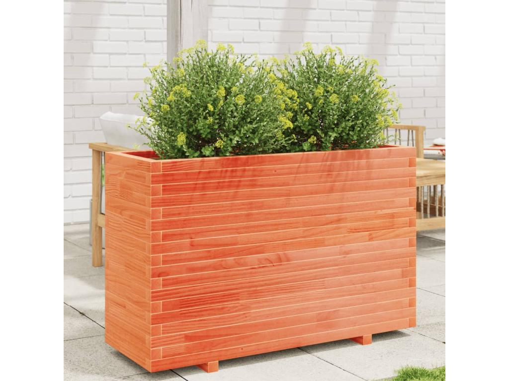Decoratodo madera maciza de pino marrón cera 110x40x72,5 cm
