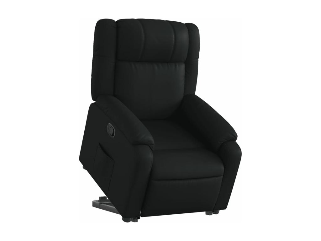 Sillón reclinable elevable cuero artificial negro