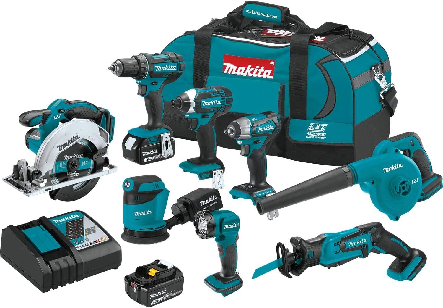 Makita XT801X1 18V LXT Lithium-Ion Cordless 8-Pc. Combo Kit (3.0Ah)